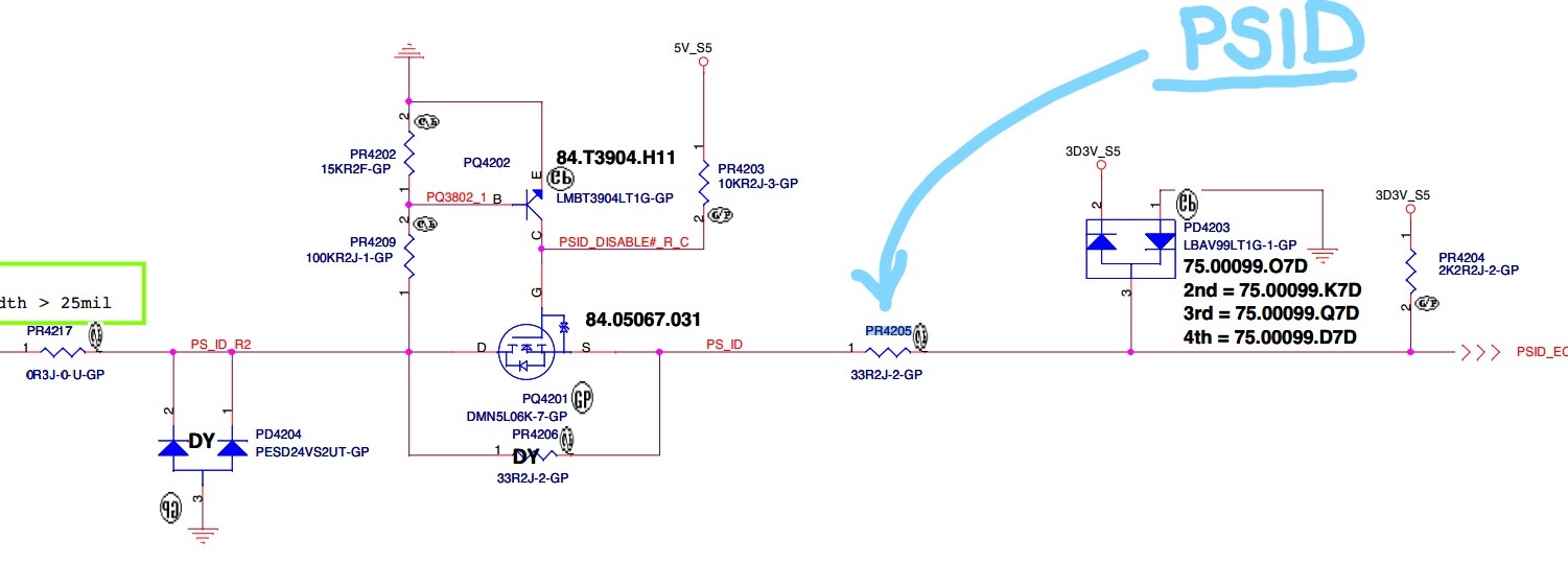 charging section psid pr4205 resistor value